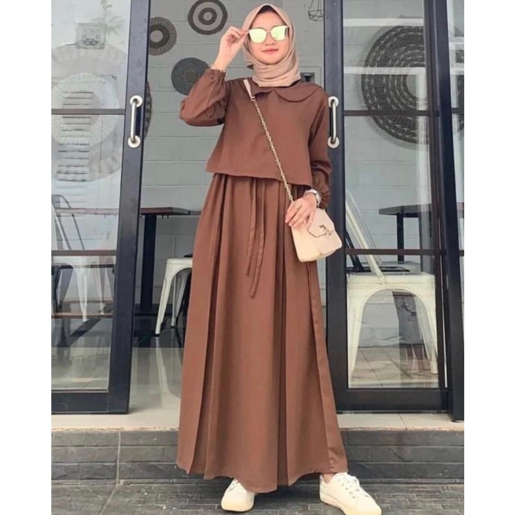 Dara Dress Korean Style Pakaian Wanita Gamis Kekinian Crinkle Airflow