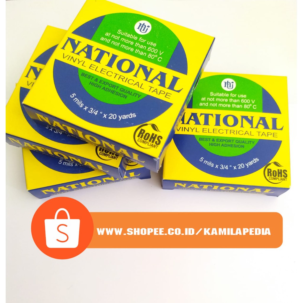 

GM Isolasi Kabel National Murah / Selotip National Vinyl Electrical Tape / Selotip Kabel Merk National