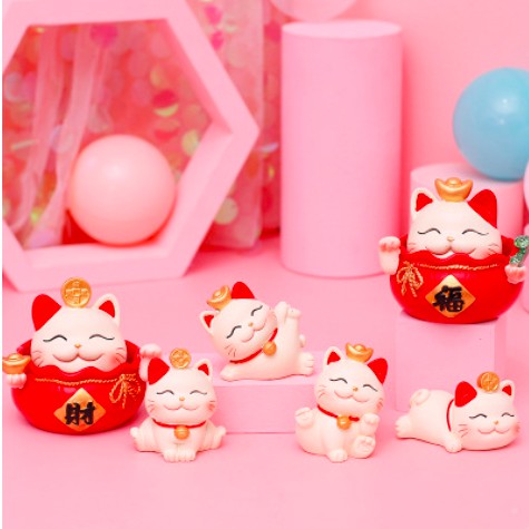 [ORGM] Pajangan Dekorasi Hiasan Kucing Manekineko cake topper hiasan Mobil