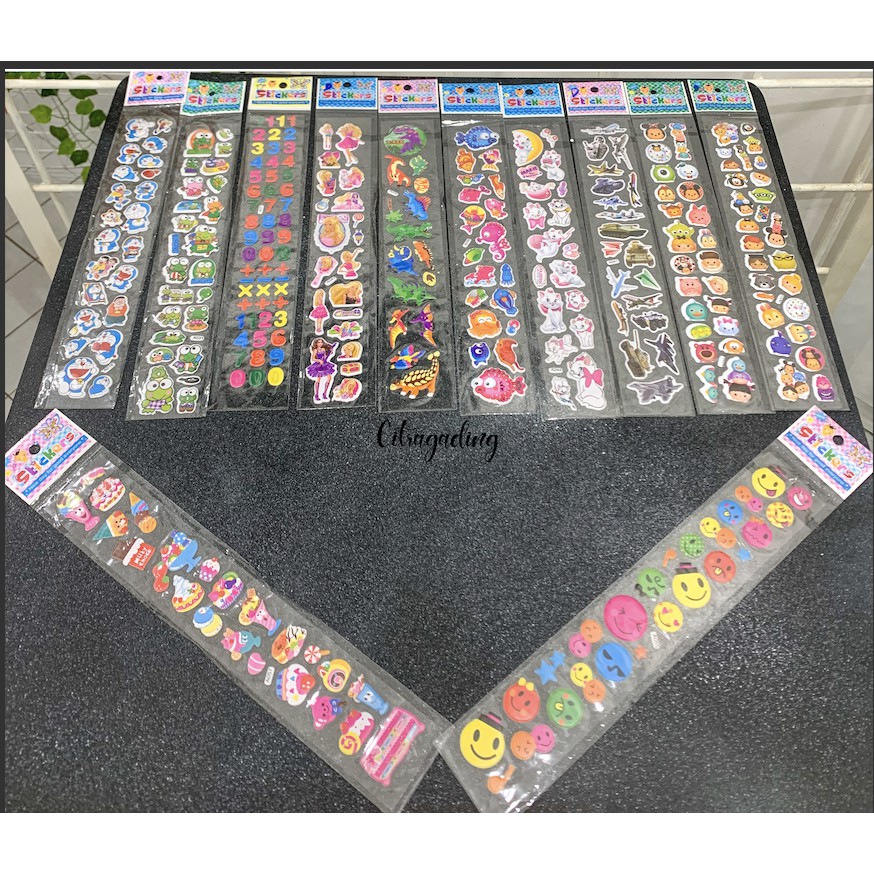 

STICKER TIMBUL ANAK MURAH MOTIF LAKI PEREMPUAN KARAKTER EMBOSS TIMBUL 3D PANJANG LUCU GROSIR ECER