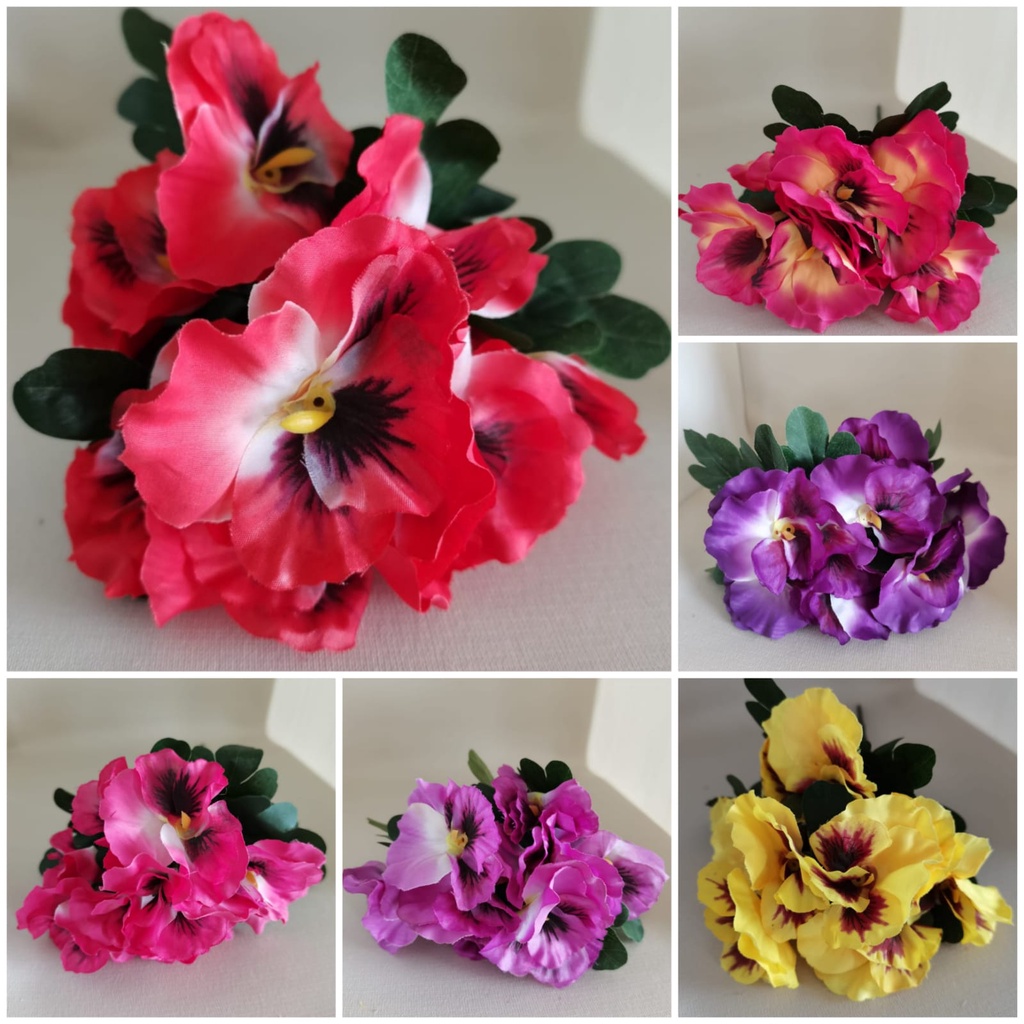 Bunga plastik Anggrek Tutul 5 tangkai 10 kuntum bunga hias dekorasi artifisial BT9092