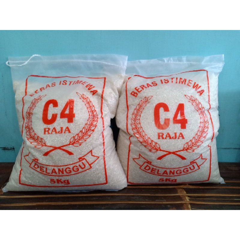 beras C4 merah Delanggu kemasan 2.5 kg &amp; 5kg