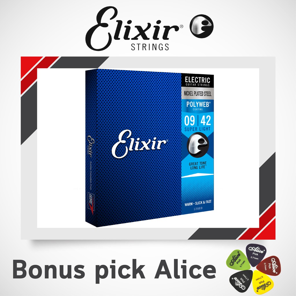 Senar Gitar Elektrik Elixir Nanoweb Polyweb Optiweb 009 Dan 010 Shopee Indonesia