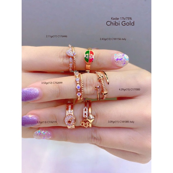 Cincin  emas ITALY C181156 #chibi