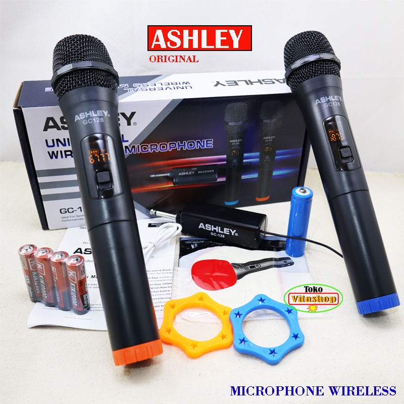 MICROPHONE WIRELESS ASHLEY GC-128 MIC MIK WERLES MIKROFON WIRELLES MIK