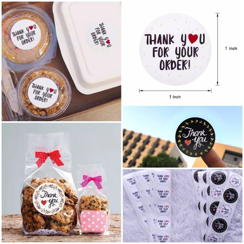 

50pcs Mini Stiker Bulat Thank You