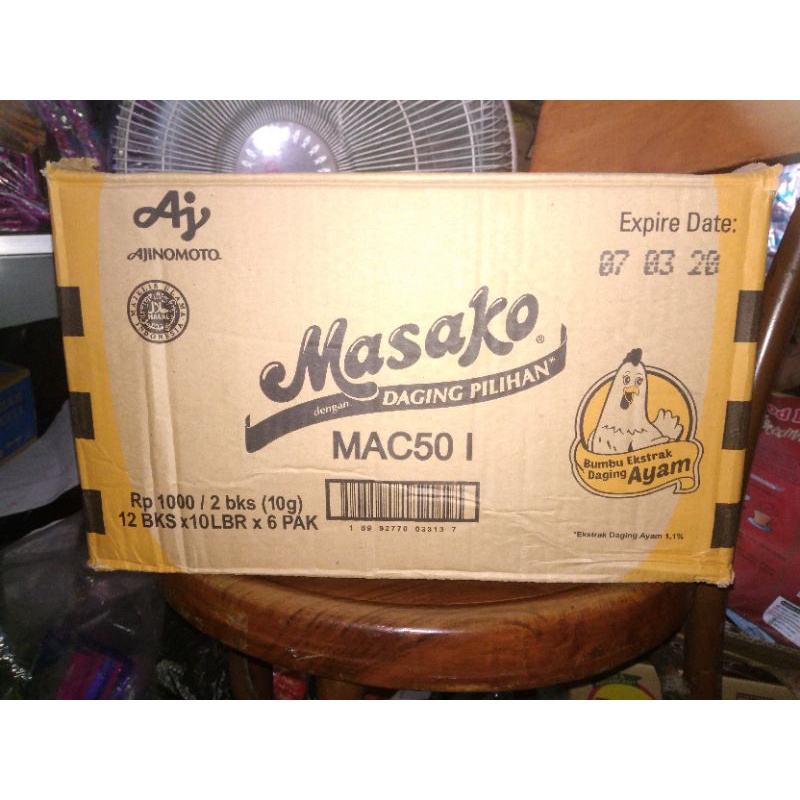 

Masako Ayam Sapi Dus Karton Isi 6 pak @10 renteng @12 sachet Bumbu Penyedap Masakan