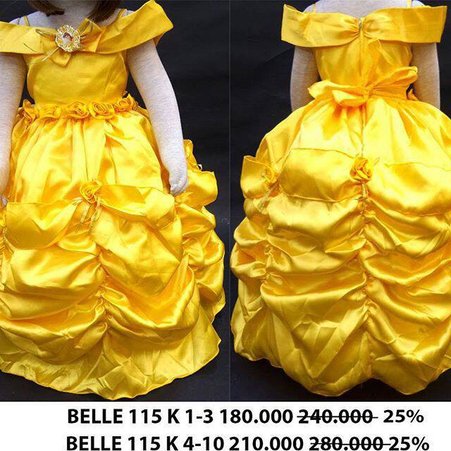 Gaun belle dress size 4-10 tahun /gaun pesta anak belle