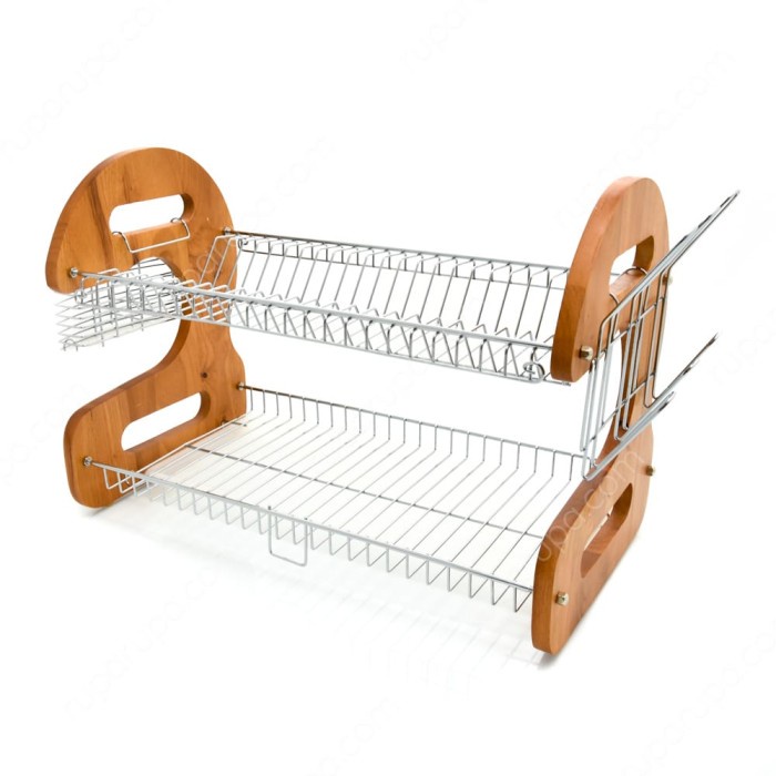 Peniris - Rak Piring Kayu - Rak Piring Stainless -Rak Kayu - Peniris Piring Kayu - Kamusneptunus