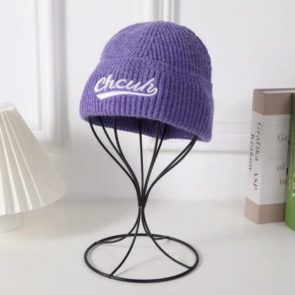 Topi Kupluk Beanie hat Logo Bordir Chcuh Distro Pria Wanita Kekinian
