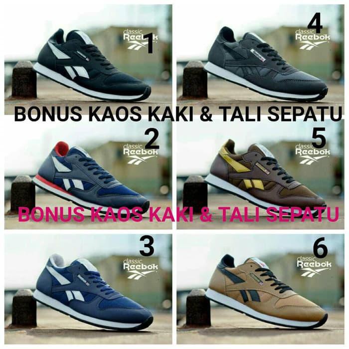 SEPATU PRIA SEPATU CASUAL SPORT PRIA REEBOK CLASSIC BLACK WHITE