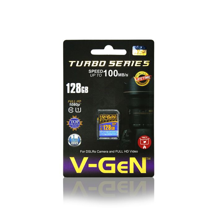SDXC Vgen 128GB Class 10 Turbo Original / Kartu Memory V-Gen SD Card 128 GB / Laptop Hp Kamera DSLR