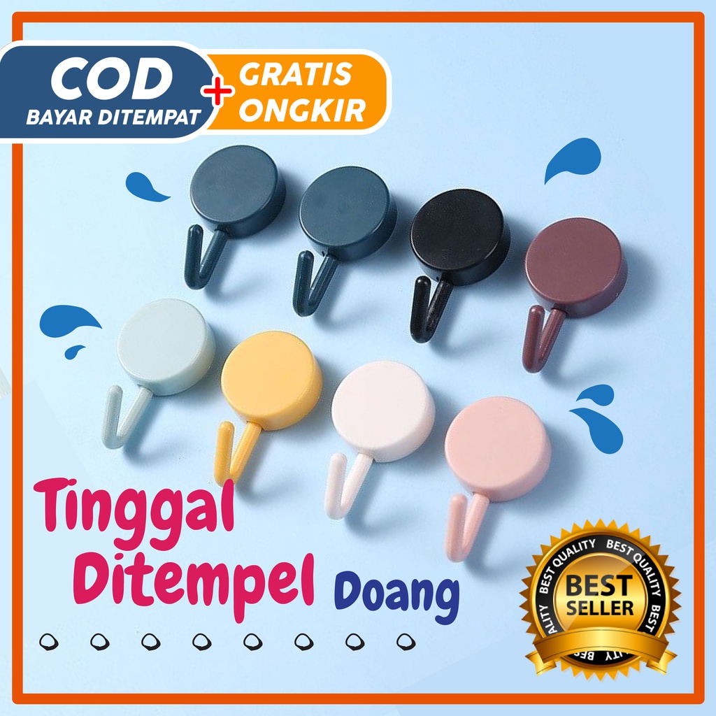 Gantungan Hook Bulat Dinding Tempel Tembok Baju Serbaguna - H016