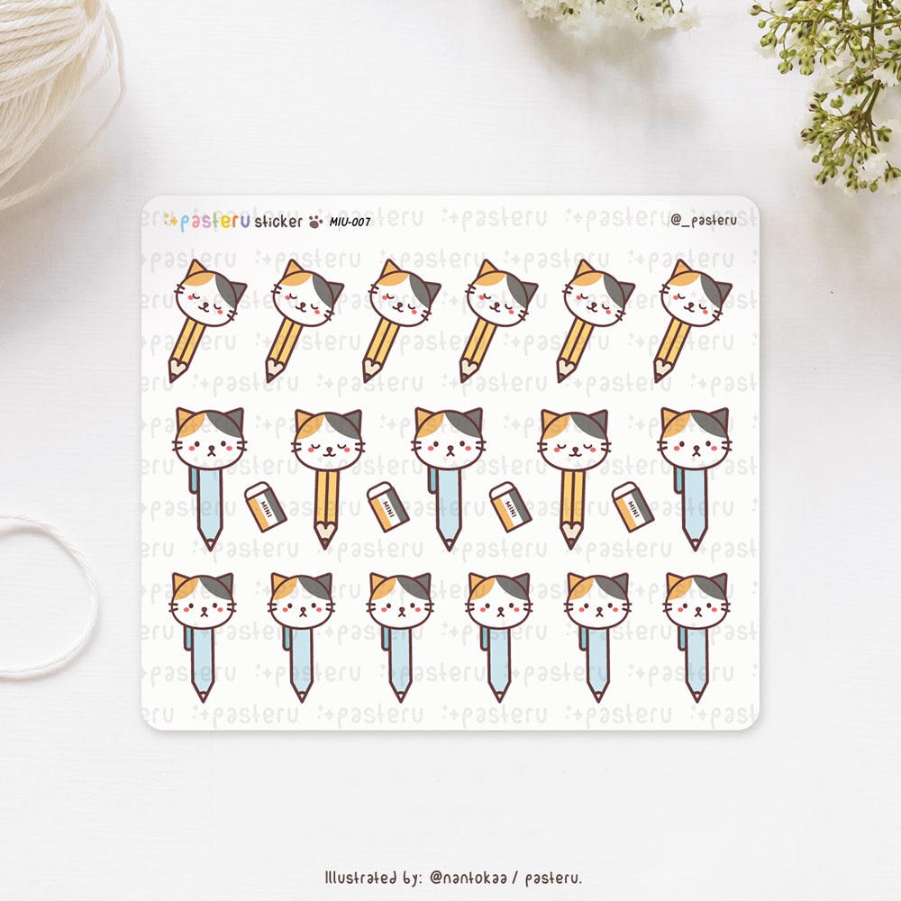 

Kawaii Cat Pencil Pen | Pasteru Planner Journal Sticker