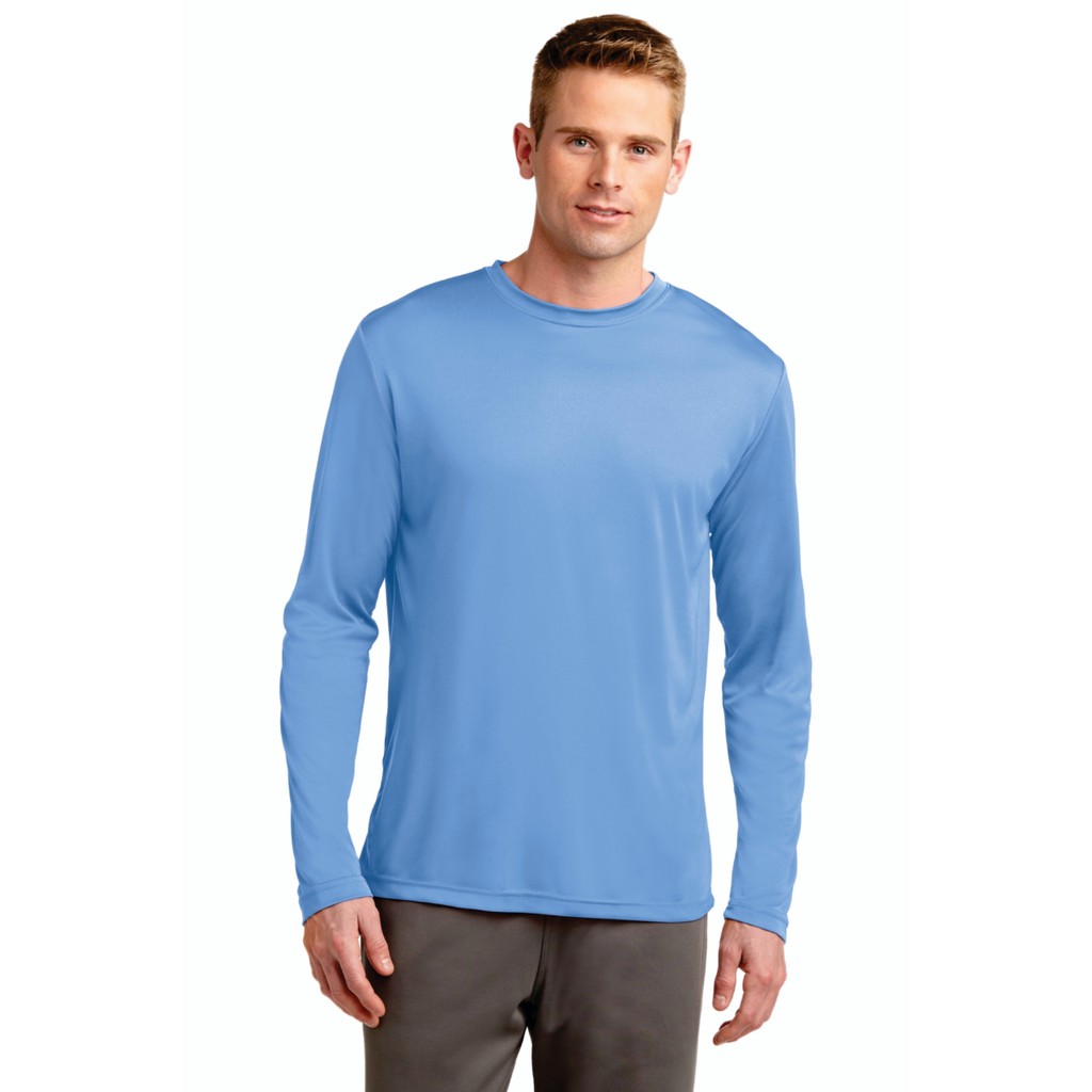 BIRU MUDA LAUT LENGAN PANJANG LONG SLEEVE KAOS POLOS KATUN COMBED 30s REAKTIF PRIA & WANITA  - PLS