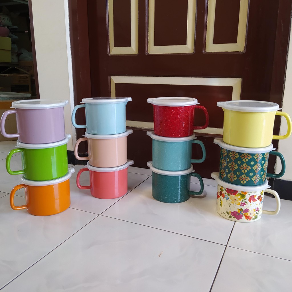 Gelas takar enamel / mug enamel / cangkir enamel / panci enamel