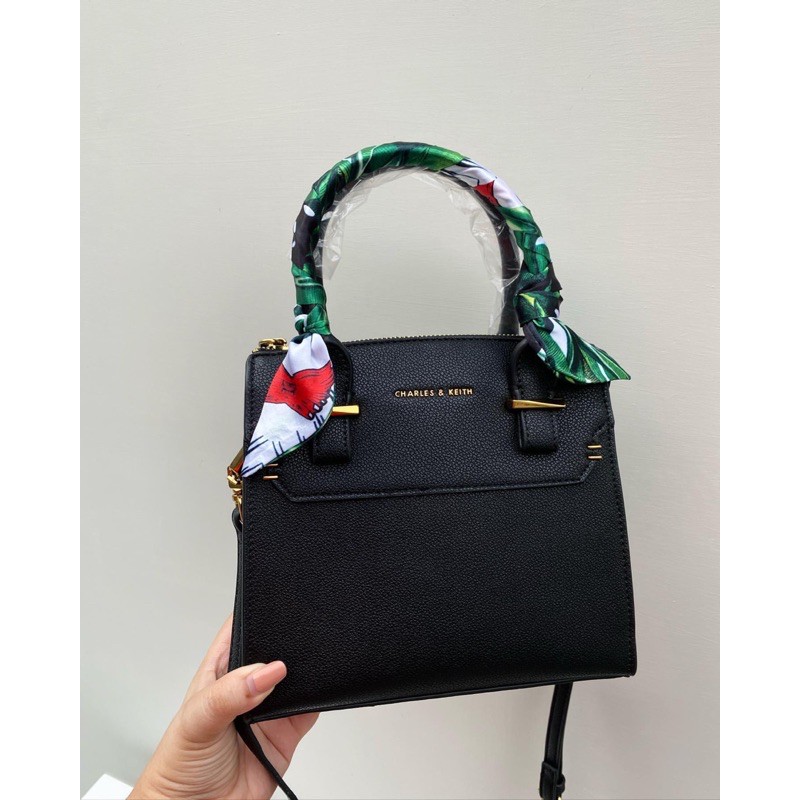 Scarf Wrapped Top Handle Bag