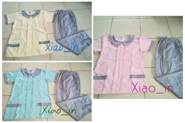 Baju suster Baju Nanny Baju Seragam baby sitter lengan pendek dan lengan panjang