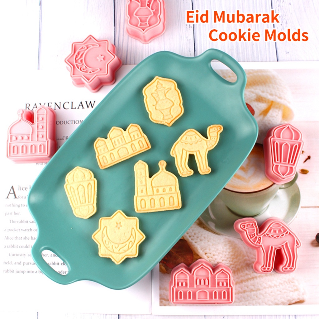 6pcs / Set Cetakan Kue / Biskuit Desain Ramadhan Muslim Untuk Dekorasi Pesta