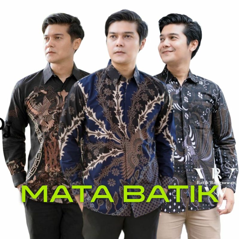 Batik Pria Lengan Panjang Gus Azmi BATIK AZMIL HRB026 motif KERATONAN Kode 002 size M L XL XXL Regul