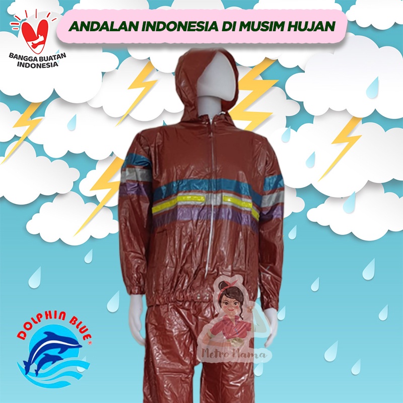 Jas Hujan Setelan Jaket Celana Optimus Dolphin Gold G 619 Original New