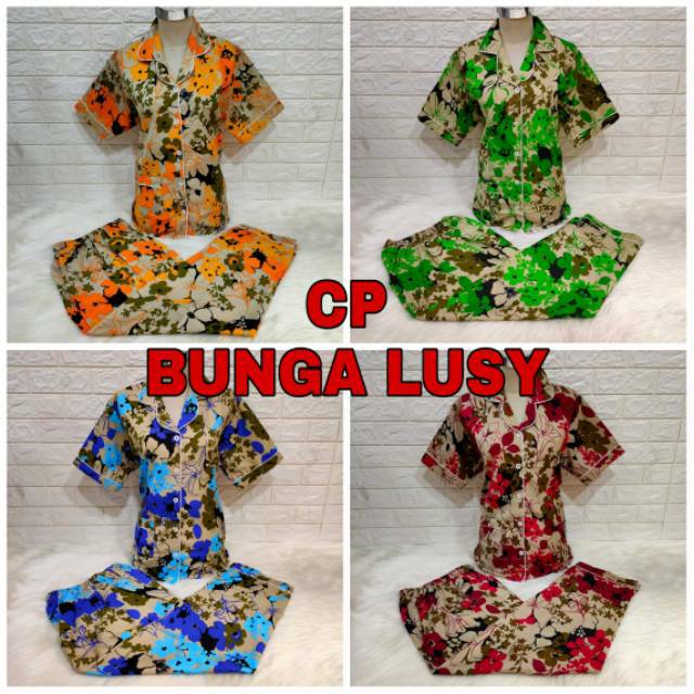 Dtree . baju tidur piyama dewasa cp motif bunga nadin  katun eropa