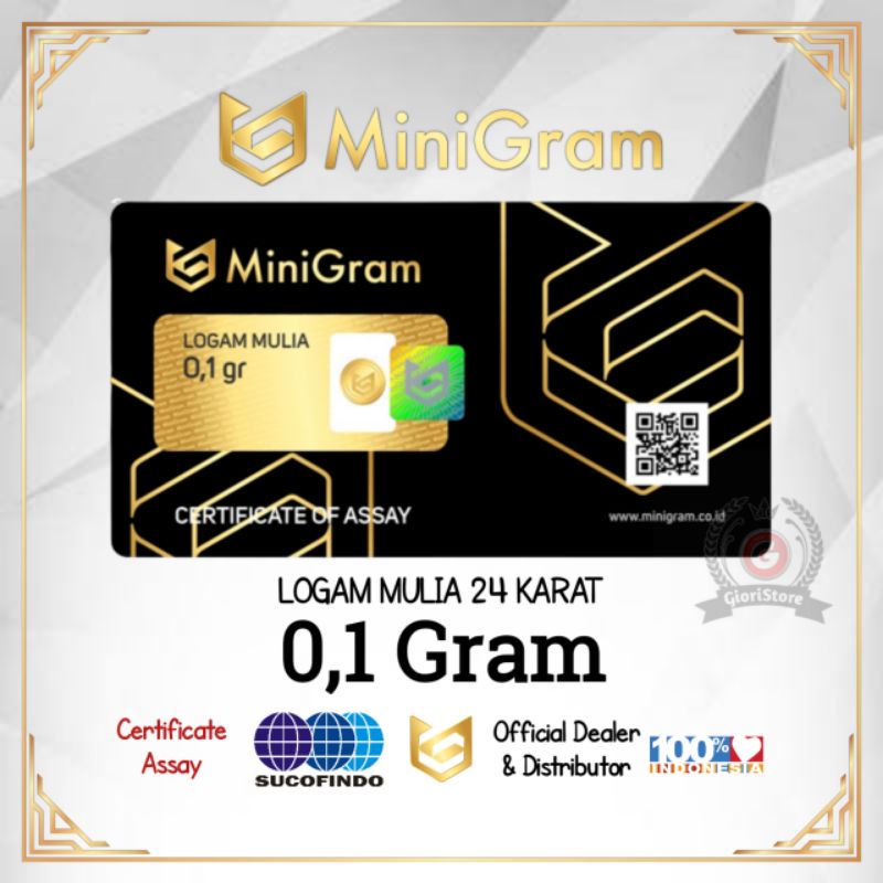 MINIGRAM / BABYGOLD 0.10 Gram Logam Mulia Emas Asli 24 Karat Bersertifikat