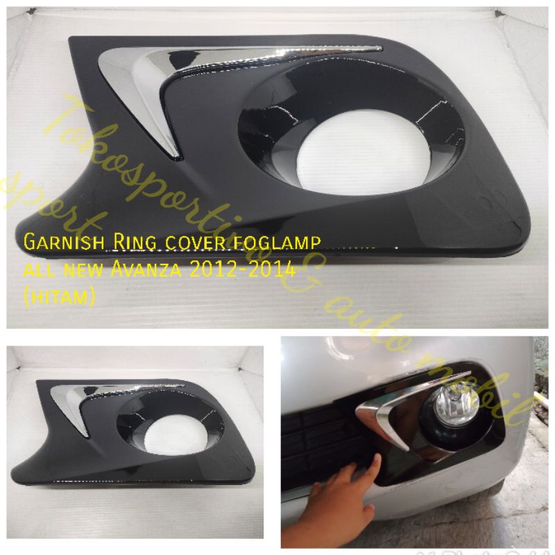 Cover foglamp ring garnish tutup foglamp kabut Toyota all new Avanza 2012-2013 hitam glossy type G/E