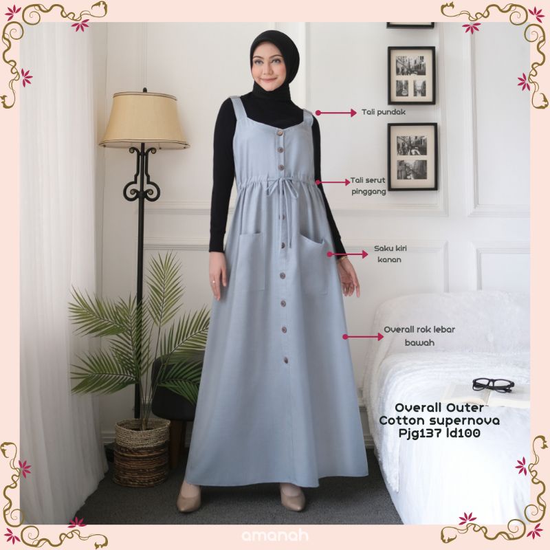 Outer overall, overall katun, overall muslim, overal polos, outer overal, overal murah
