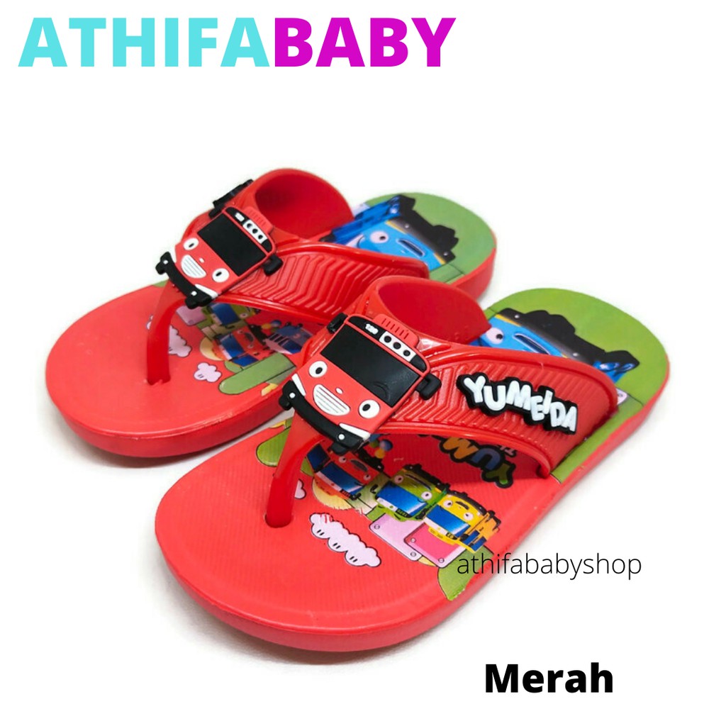Sandal Jepit Anak Laki Cowok Sendal Japit Bayi Balita Karakter Tayo Umur Usia 2 3 4 5 Tahun