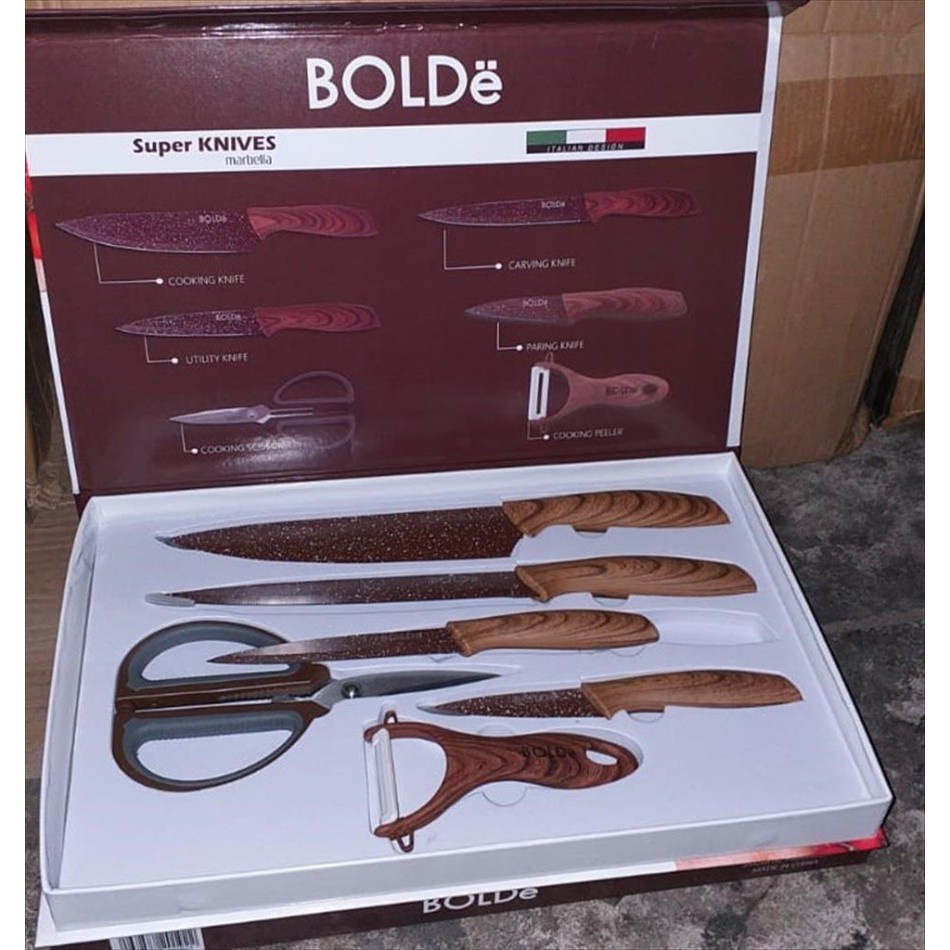 PISAU BOLDE SUPER KNIFE MARBELLA PISAU SET ISI 6 / PISAU SET DAPUR