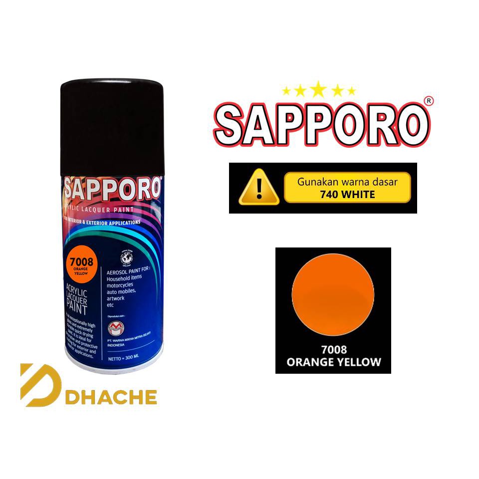 Cat Semprot Cat Flourescent Aerosol Sapporo 7008 (Orange Yellow) @ 300ml