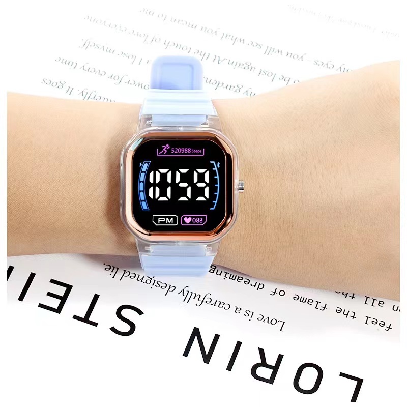 COD✅ Jam Tangan Digital Wanita Segi LED Watch Sport Rubber Couple Tampilan Layar Baru Harga Grosir   S1193