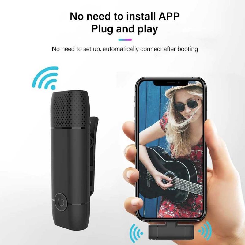 Microphone Wireless Connect Smartphone Clip On VLOG Youtube - TYPE C