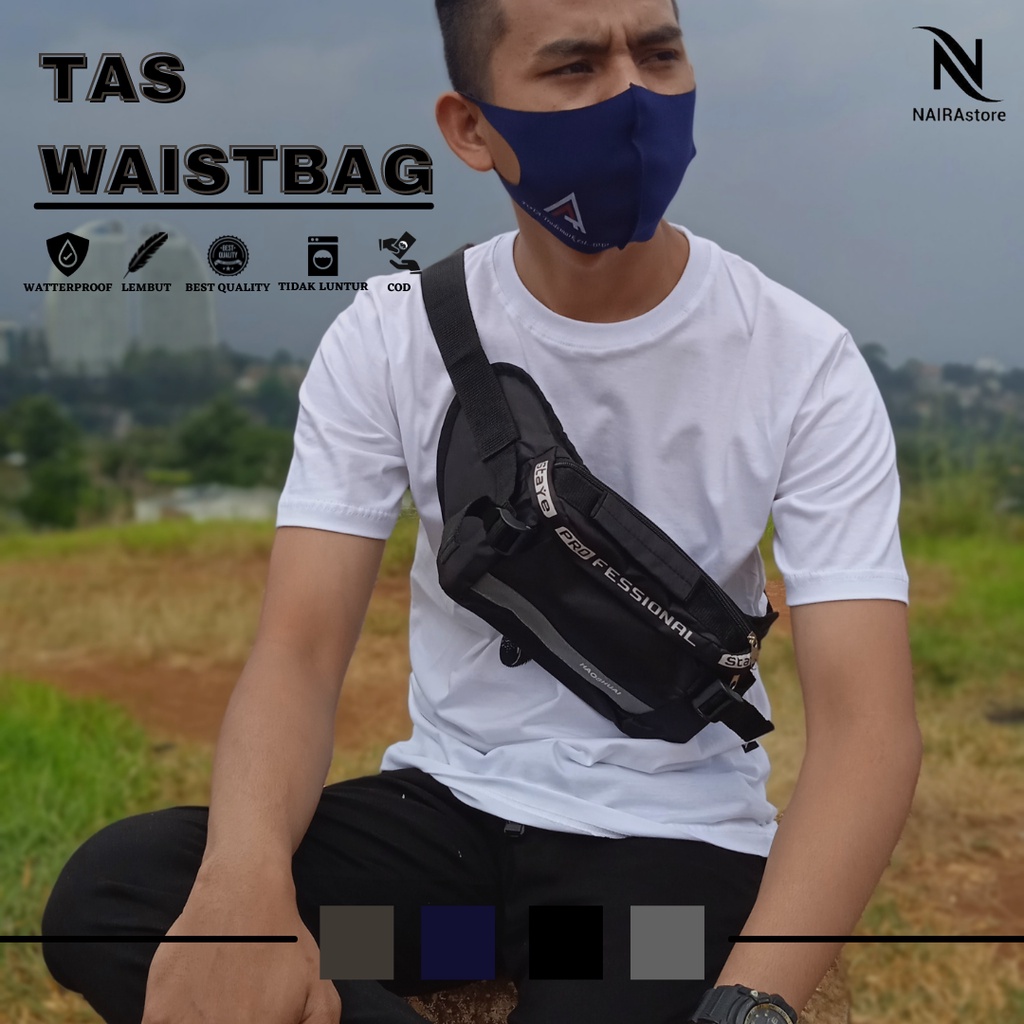 Tas Waisbag Selempang Pria Watterproof Weisbag Slempang Cowok