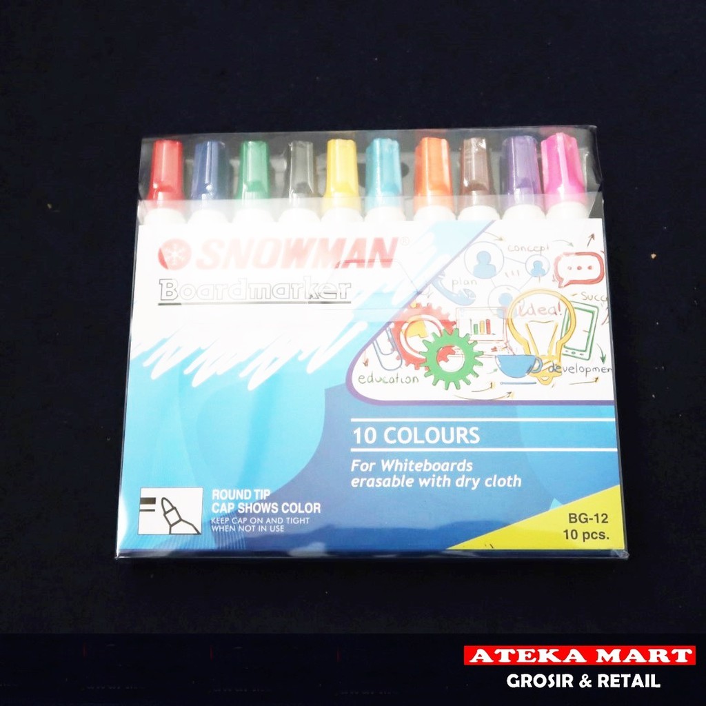 

SNOWMAN 10 WHITEBOARD MARKER BG-12/SPIDOL PAPAN TULIS/BOARDMARKER