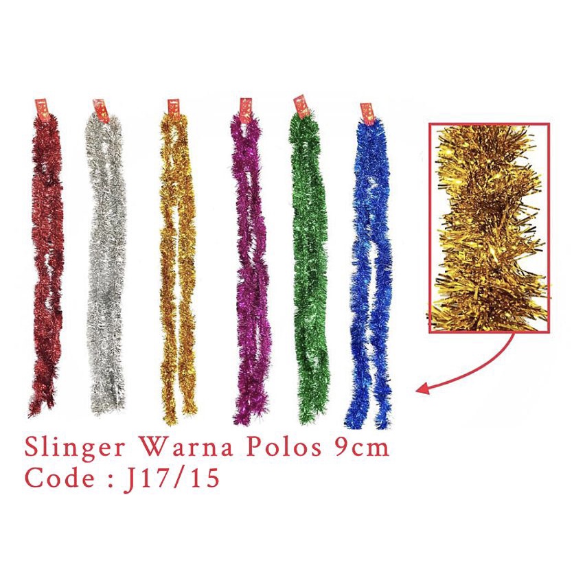 

Slinger Natal Warna Polos 9cm / Dekorasi Natal