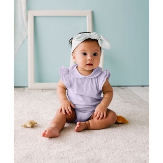 Kottonville - Setelan Baju Anak Bayi Michi Ruffle Sleeves Bodysuits (0-2 yrs) Laki-laki dan Perempuan-Lilac