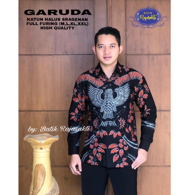 Batik Pria GARUDA FULL FURING Katun Halus Ori Solo