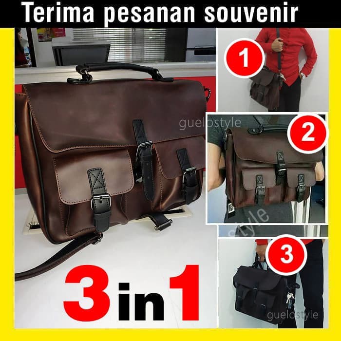 tas laptop kerja pria kulit besar