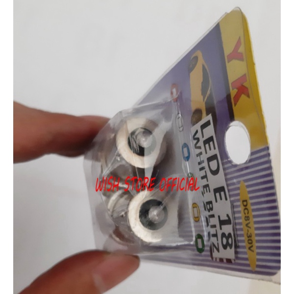 Dop Bohlam Lampu Mobil Motor 18 LED Sein Atret Kaki 1 Engkel 12V Putih - Putih Biasa Berkualitas
