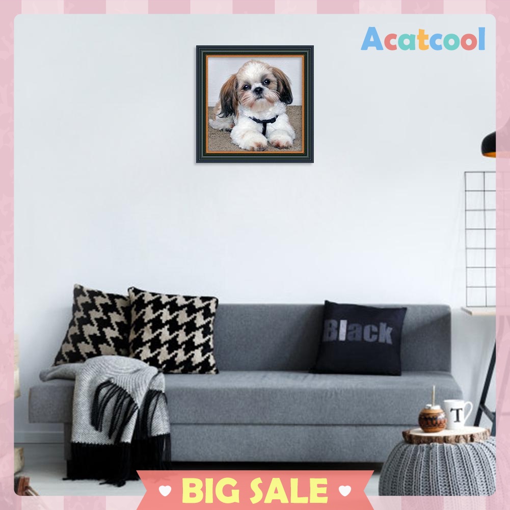 5D DIY Diamond Painting Dog Cross Stitch Embroidery Wall Art Needlework Kit