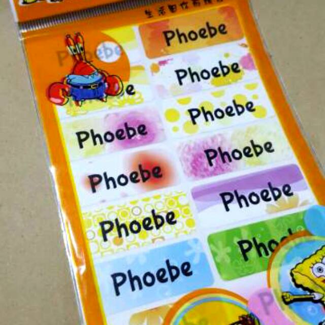 

Label nama anti air stiker waterproof Motif 5