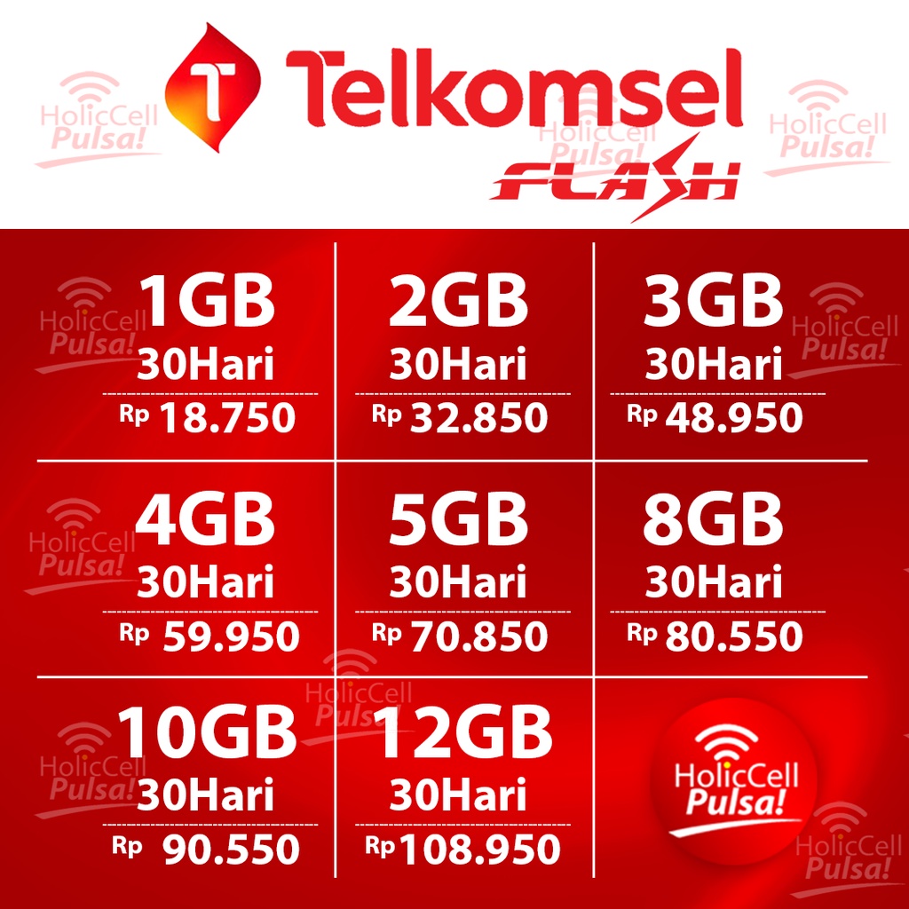 PAKET DATA TELKOMSEL FLASH 1GB 2GB 3GB 4GB 5GB 8GB 10GB 12GB I WAJIB BACA DESKRIPSI PRODUK