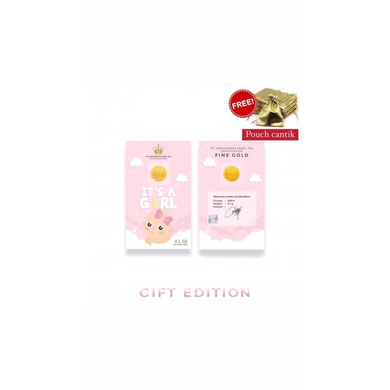 LOGAM MULIA EMAS 0,1 GRAM HARTADINATA (BABY GIRL)