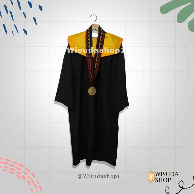 READY jubah toga wisuda 1 set-UIN RIL (jubah+toga+slaber+medali) / Deskripsi