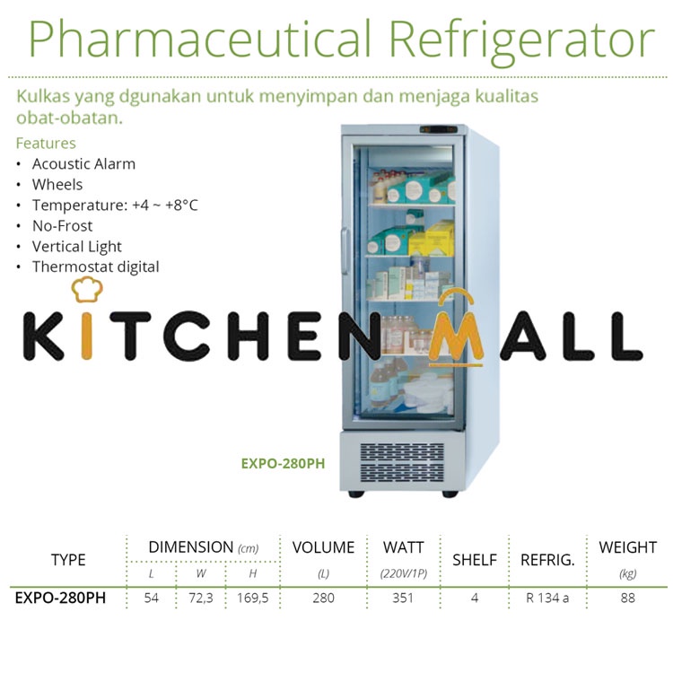 GEA EXPO-280PH PHARMACEUTICAL REFRIGERATOR- KULKAS OBAT FARMASI - PENYIMPANAN OBAT
