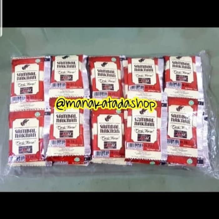 

Ready- Sambal Naknan Sachet 1 Pack Isi 50 Sachet - Sambal Bawang Pedas