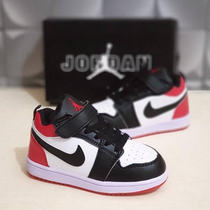 sepatu nike air jordan 1 black toe anak dan bayi low