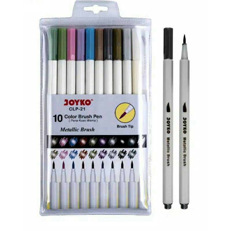 

Spidol Warna Joyko CLP-21 Brush Pen Set 10 Warna